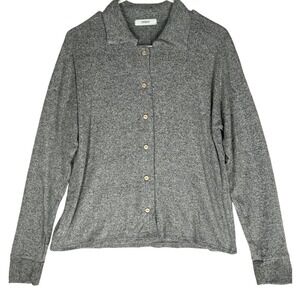 Cherish Soft Lightweight Button Down Collared Gray Cardigan Sweater Women S NWOT